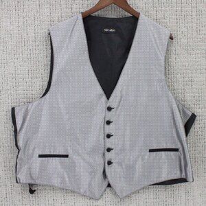 Neil Allyn Vest Mens Size 2XL Gray Silver Casual Soft Sleeveless Pocket Front